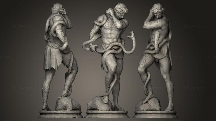 Статуи античные и исторические (Статуя со змеей, STKA_0626) 3D модель для ЧПУ станка